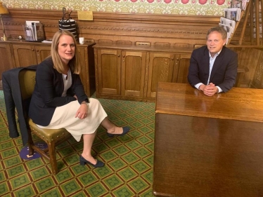 Virginia Crosbie MP with Rt Hon Grant Shapps MP Secretary of State for Transport (photograph taken last year)